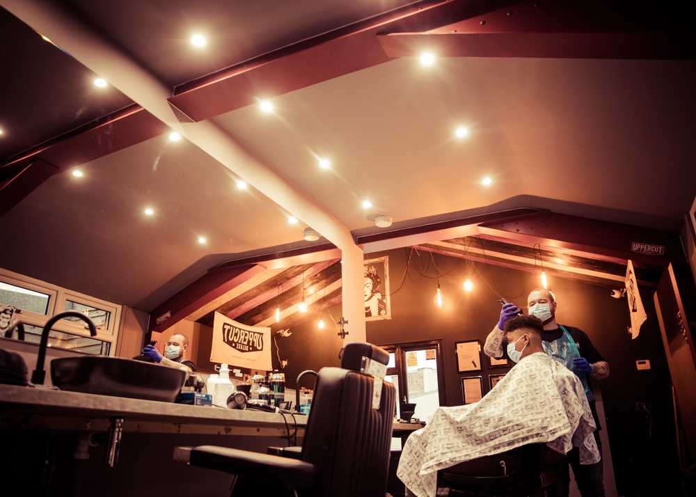 interior of a modern barbershop In the Cotswolds